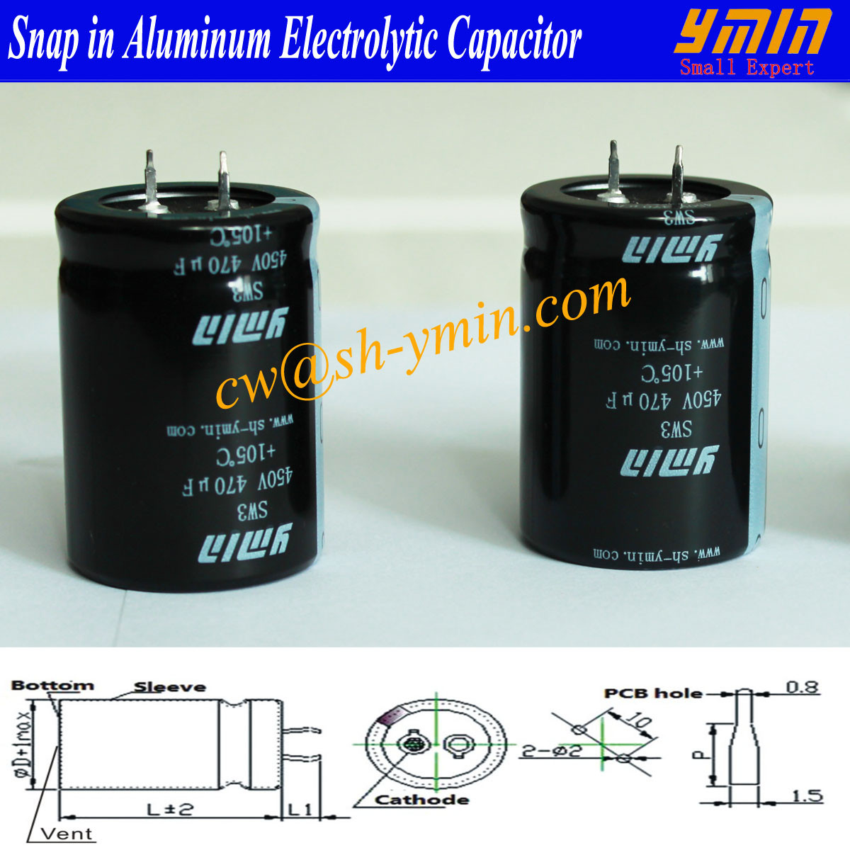  Heat Pump Capacitor Snap in Electrolytic Capacitor for Heat Pump Refrigerator and Air Conditioner Manufactures