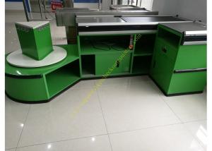  Checkout Counter With Sensor Conveyor Belt / Cashier Desk Stand For Store Manufactures