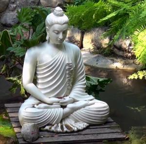  Marble Sitting Buddha Statue White Life Size Stone Hand Carving Garden Decoration Manufactures