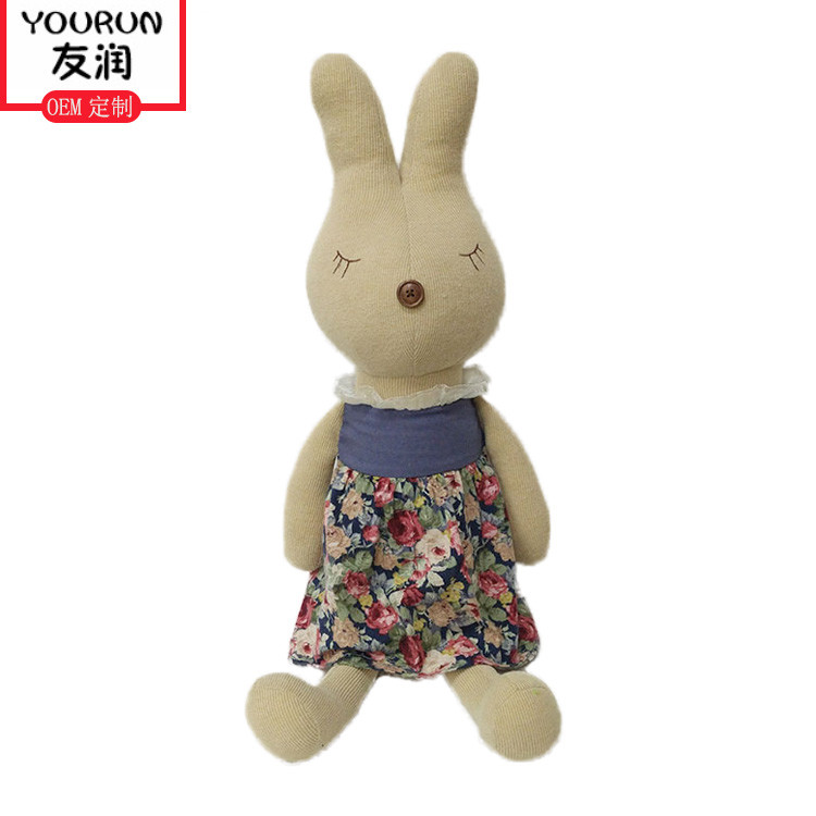 Quality Breathable Bunny Stuffed Plush Toys Floral Skirt Rabbit Soft Toy for sale