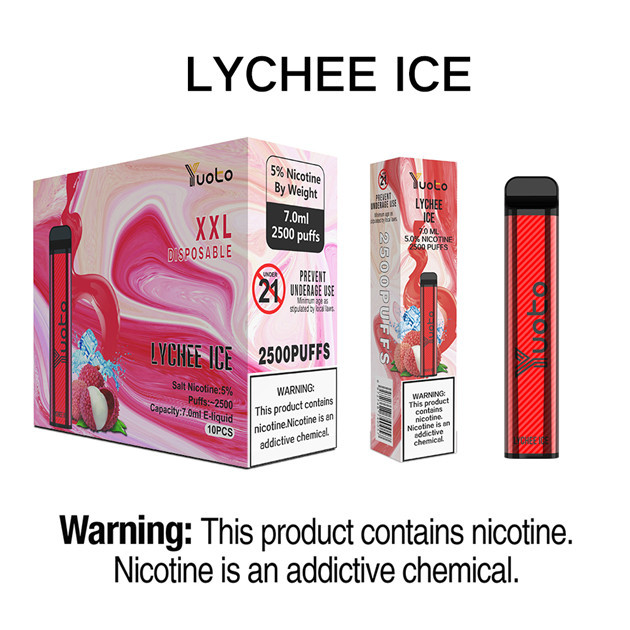  Lychee Ice Disposable Electronic Cigarette 7ml refillable pod vape Manufactures