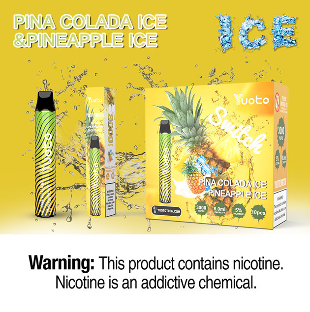  Yuoto Switch Disposable 3000puffs Mini Electronic Cigarette Pina Colada Pineapple Ice Manufactures