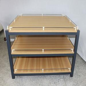  Anti Rust Retail Store Iron Promotion Wooden Display Rack With Barrier / Wood Display Stand Manufactures