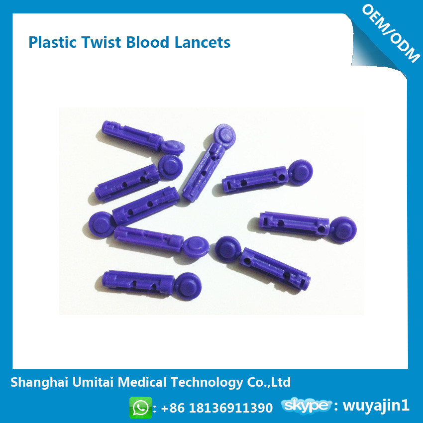  Surgical Disposable Blood Lancets For Blood Glucose Testing Plastic Material Manufactures