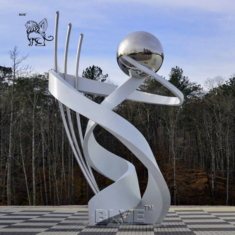  BLVE Stainless Steel Abstract Sculpture Metal Big Statue Modern Art Large Outdoor Garden Decoration Manufactures