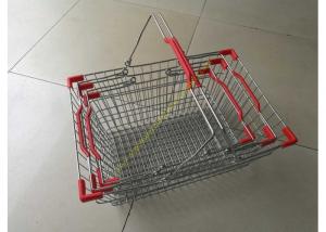  Steel Chrome Plated Supermarket Metal Wire Hand Held Shopping Baskets With Double Handles Manufactures