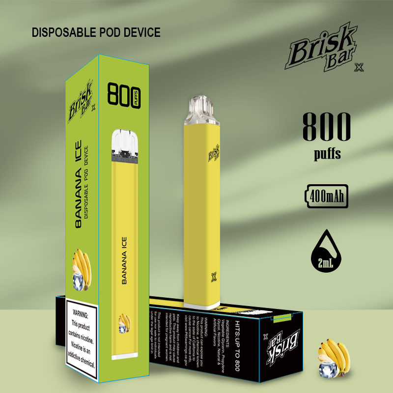  Brisk Bar Banana Ice Flavor 400mAh Mini Electronic Cigarette 2ml Manufactures