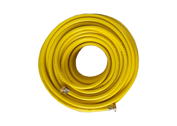  Fiber Reinforced PVC Hose Yellow Color With Brass Fitting Manufactures