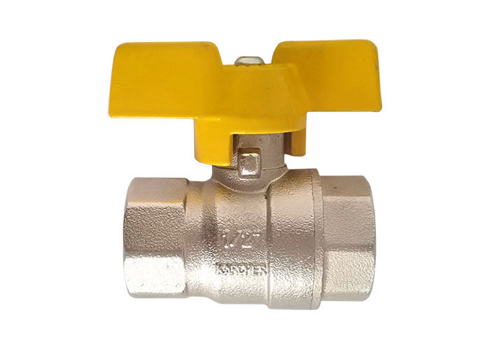  Nickel Plated Metal Brass DIY OEM Parts , Female Thread Full Port Ball Valve Manufactures