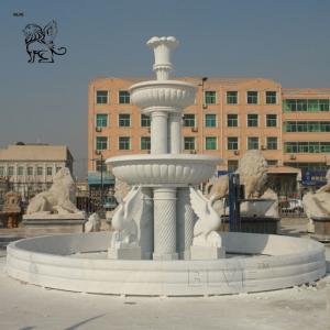  BLVE Stone Carving Swan Garden Fountains Animal White Marble Fountain Modern Large Outdoor Manufactures