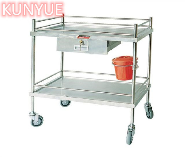  Treatment Instrument Surgic Tool Medical Trolley Cart With One Drawers Stainless Steel Manufactures