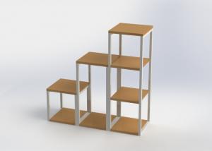  Square Shelves Storage Display Rack / Bamboo And Metal House Display Stand Manufactures