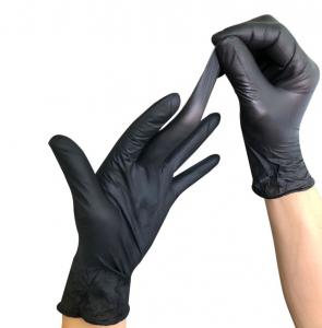  Non Sterile Nitrile Medical Gloves Black Disposable Nitrile Gloves Manufactures
