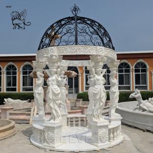  BLVE White Stone Pavilion Marble Greek Statues Gazebo Large Luxury Outdoor Modern Garden Decoration Manufactures