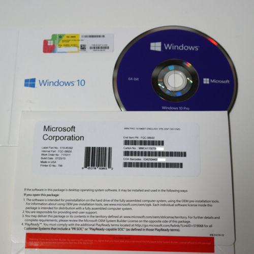  FQC 08981 Windows 10 Key Code / Win 10 Pro 1511 Version Spanish LATAM Manufactures