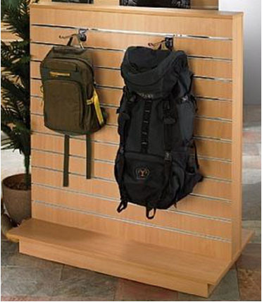  Maple Slat Wall Wooden Retail Display Stands With Aluminum Strip 2 Sides Manufactures