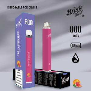 Pink Lemonade Flavor Brisk Bar Mini Disposable Electronic Cigarette 400mAh 800 Puffs Manufactures