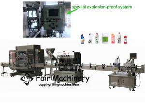  50HZ 1000ml Capping Filling Machine Liquid Bottle Labeling Sealing 2.8KW Manufactures