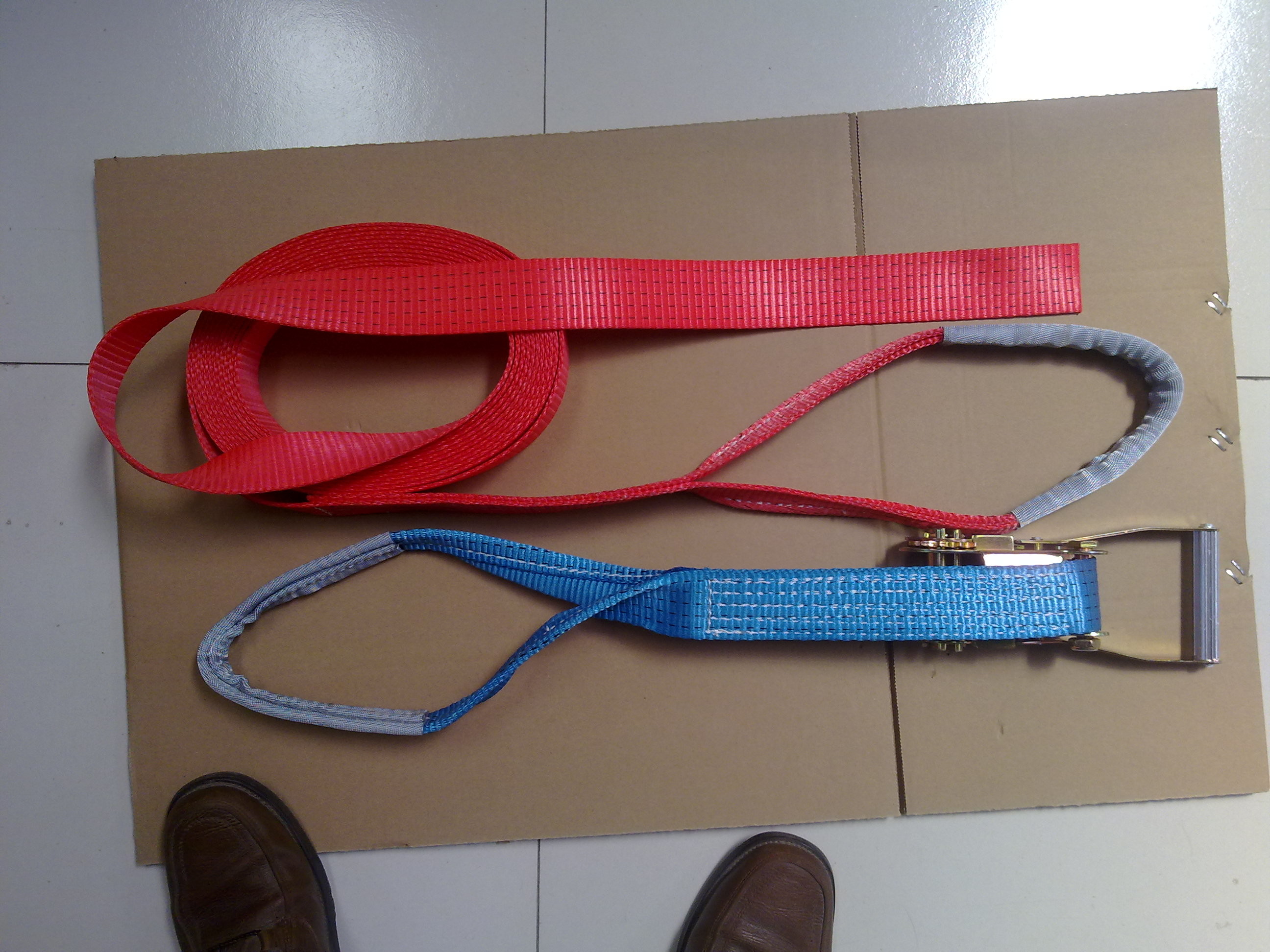  50MM Ratchet Tie Down Straps LC2500 DIN EN 12195-2 Corrosion Resistance With Eyes Manufactures