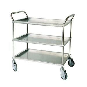  Three Tier Stainless Steel Surgical Instrument Trolley Metal Handle In Silver Manufactures