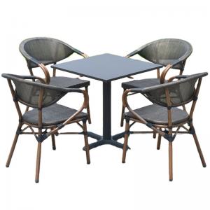  Aluminum Frames 4 Seater Grey Rattan Dining Set W160* D90* H75cm Table Manufactures