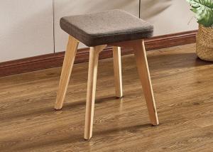  Upholstered Footrest Modern Dressing Stool , Grey Velvet Stool For Dressing Table Manufactures
