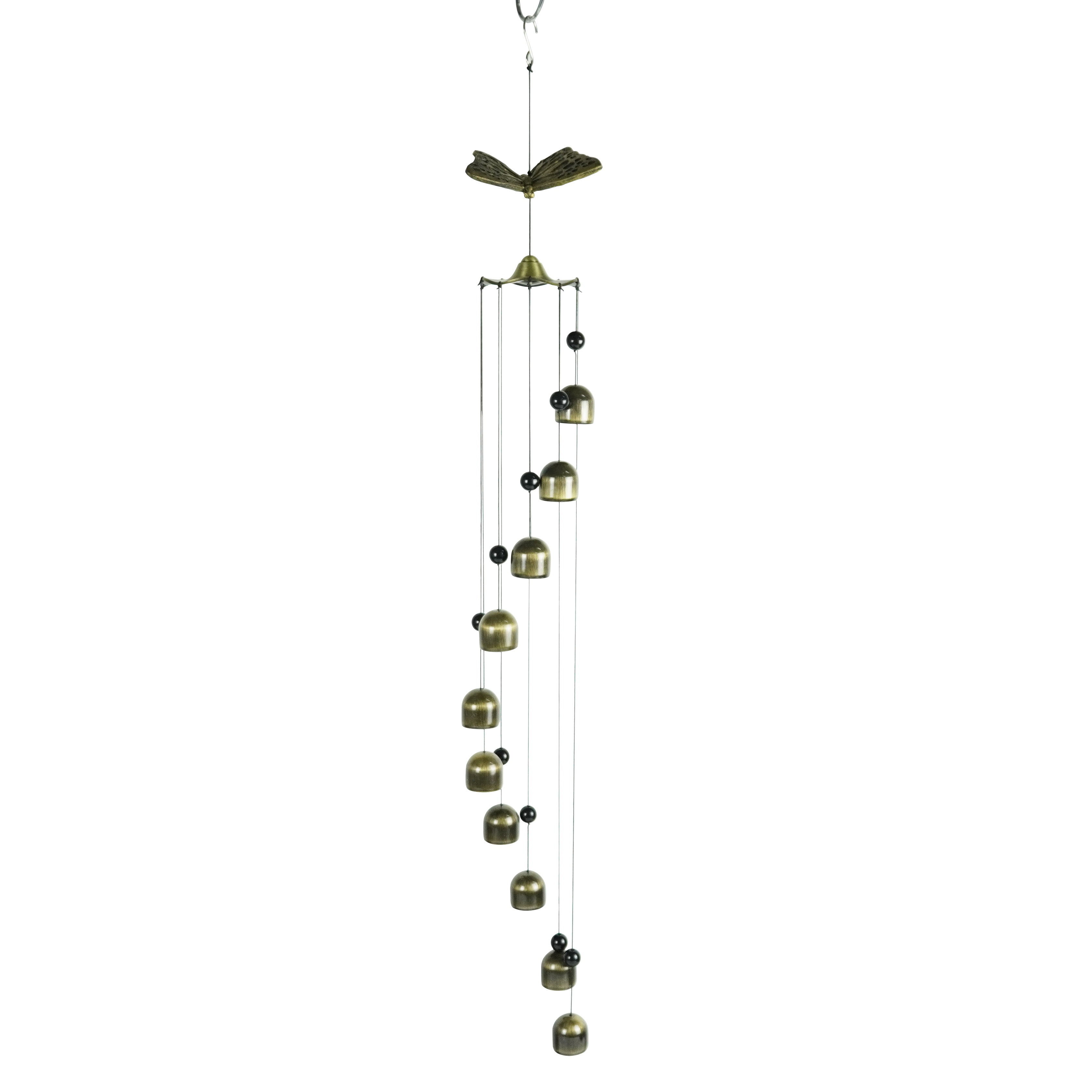  3D Brass 33.5inch Length Decorative Wind Chimes With Crystal Balls Manufactures