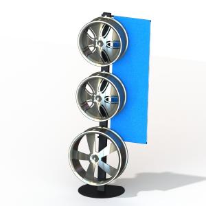  One Side Wheels Auto Parts Display Racks With Metal Tube Frame Heavy Weight Manufactures