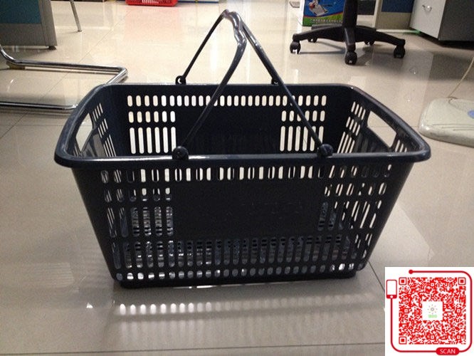  Retail Store Plastic Shopping Basket With Handle Grip / Food Shopping Cart Manufactures