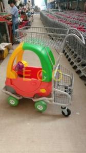  Cartoon Kids Supermarket Shopping Trolley With Toy Car And Baby Seat Manufactures