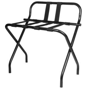  Back Rest Hotel Style Luggage Rack / Black Hotel Luggage Stand With Feet Manufactures