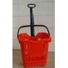 Buy cheap Plastic Telescope Supermarket Rolling Shopping Basket With 2 PU Wheels from wholesalers