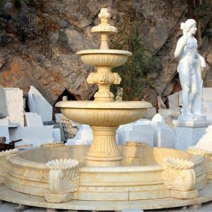  BLVE Marble Garden Water Fountain Beige Natural Stone Modern Outdoor Fountain Large Simple Manufactures
