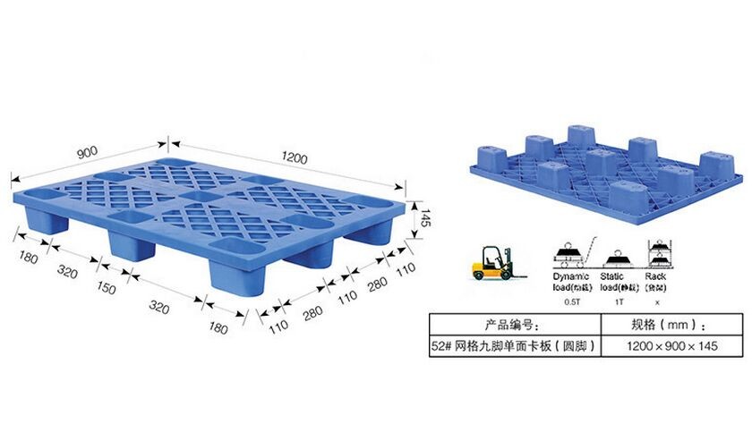  Packing Transport Lightweight Heavy Duty Plastic Pallets for Fruits / Vegetables Storage HDPE Pallet Manufactures
