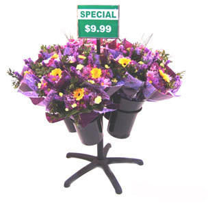  6 Bouquets Metal Floor Display Stand In Flower Shop Flower Pot Display Stand Manufactures