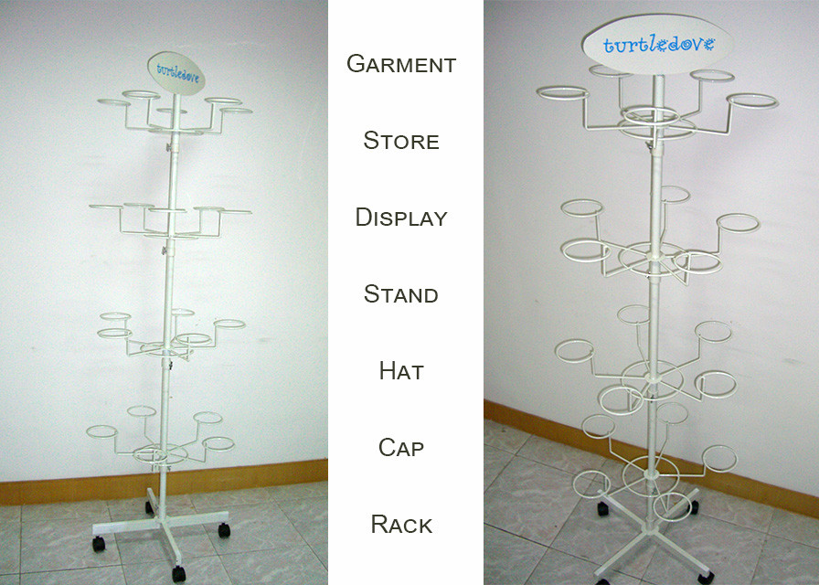  Spinner Hat Metal Clothing Display Rack / Multiple Hooks Baseball Hat Display Rack Manufactures