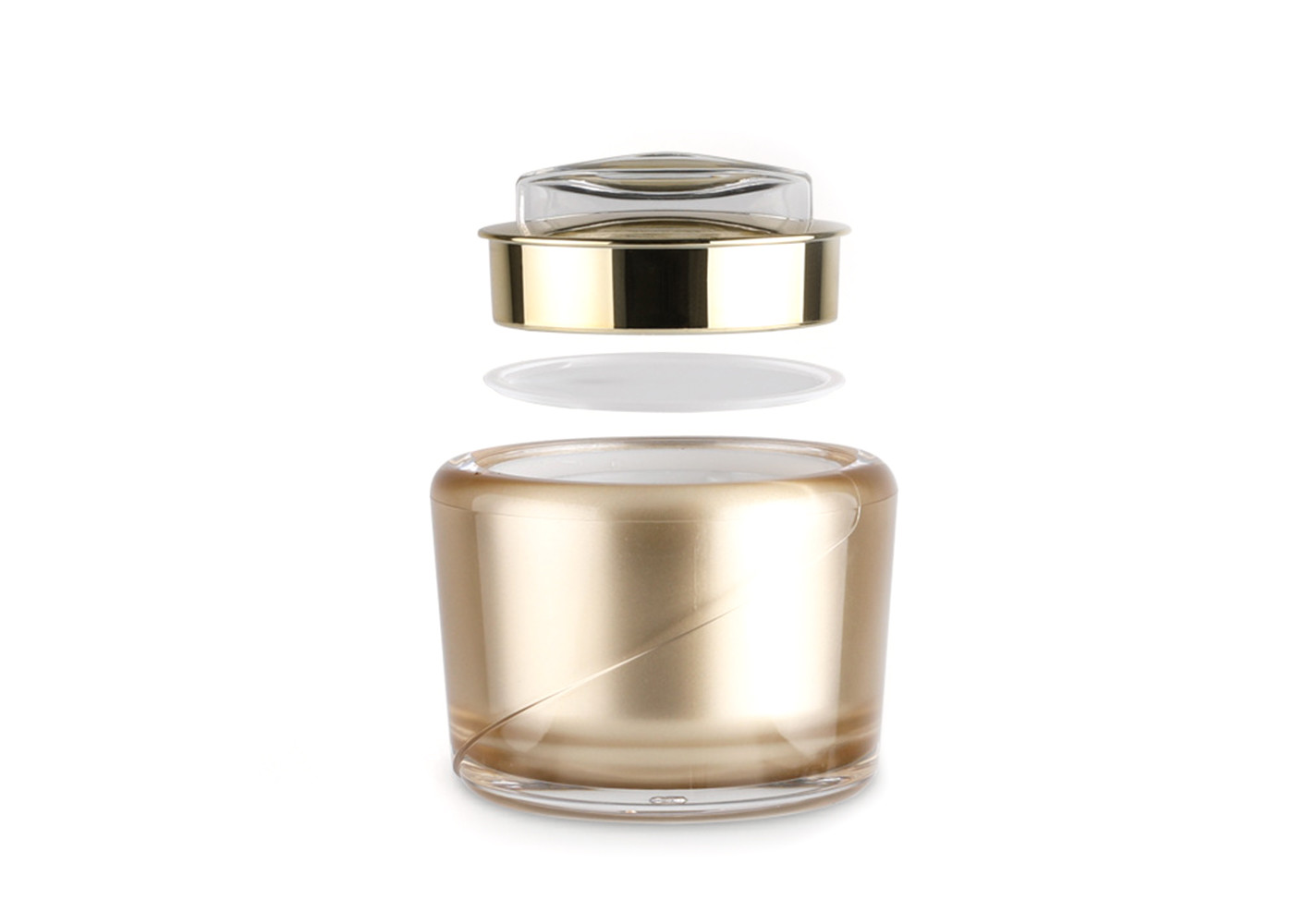  Luxury Golden Acrylic Jars For Cosmetics , 30g Cream Jars Cosmetic Packaging Manufactures