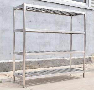  Disassembly 4 Tiers Stainless Steel Display Racks , Polished Storage Baker Rack Shelving Manufactures