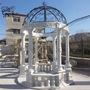  BLVE Marble Garden Pavilion Round Stone Gazebo White Outdoor Metal Roof Manufactures