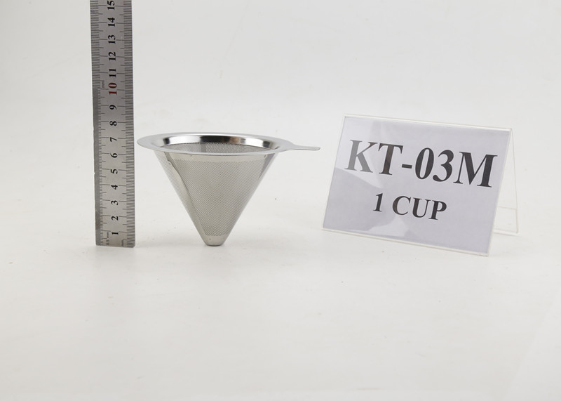  Portable Coffee Metal Dripper / Cone Coffee Filter Customized Logo Manufactures