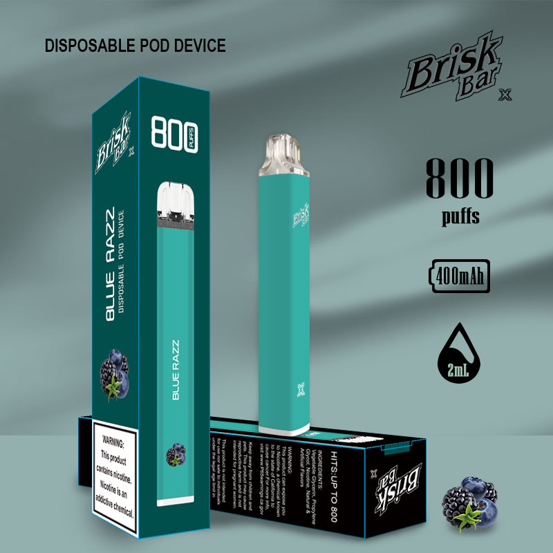  Brisk Bar Blue Razz Flavor 800 Puffs Mini Disposable Vape Manufactures