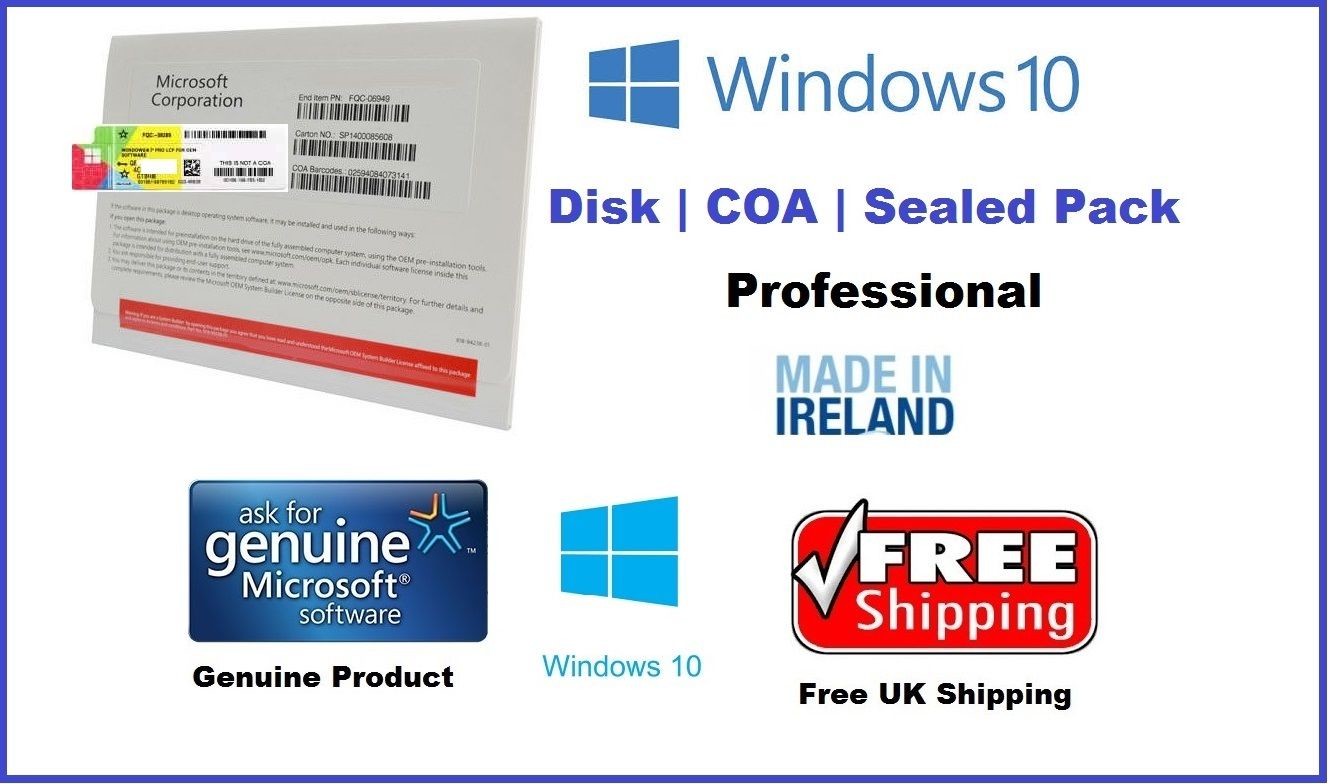  Multi - Language Software Key Code OEM License Windows 10 Pro 64 Bit Manufactures