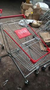  Mini European Style Grocery Metal Supermarket Shopping Cart / Powder Coated Grocery Store Shopping Cart Manufactures