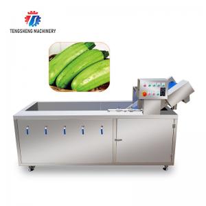  380V Integrating Spinach Washing Machine , Blasting Isolating Potato Cleaning Machine Manufactures