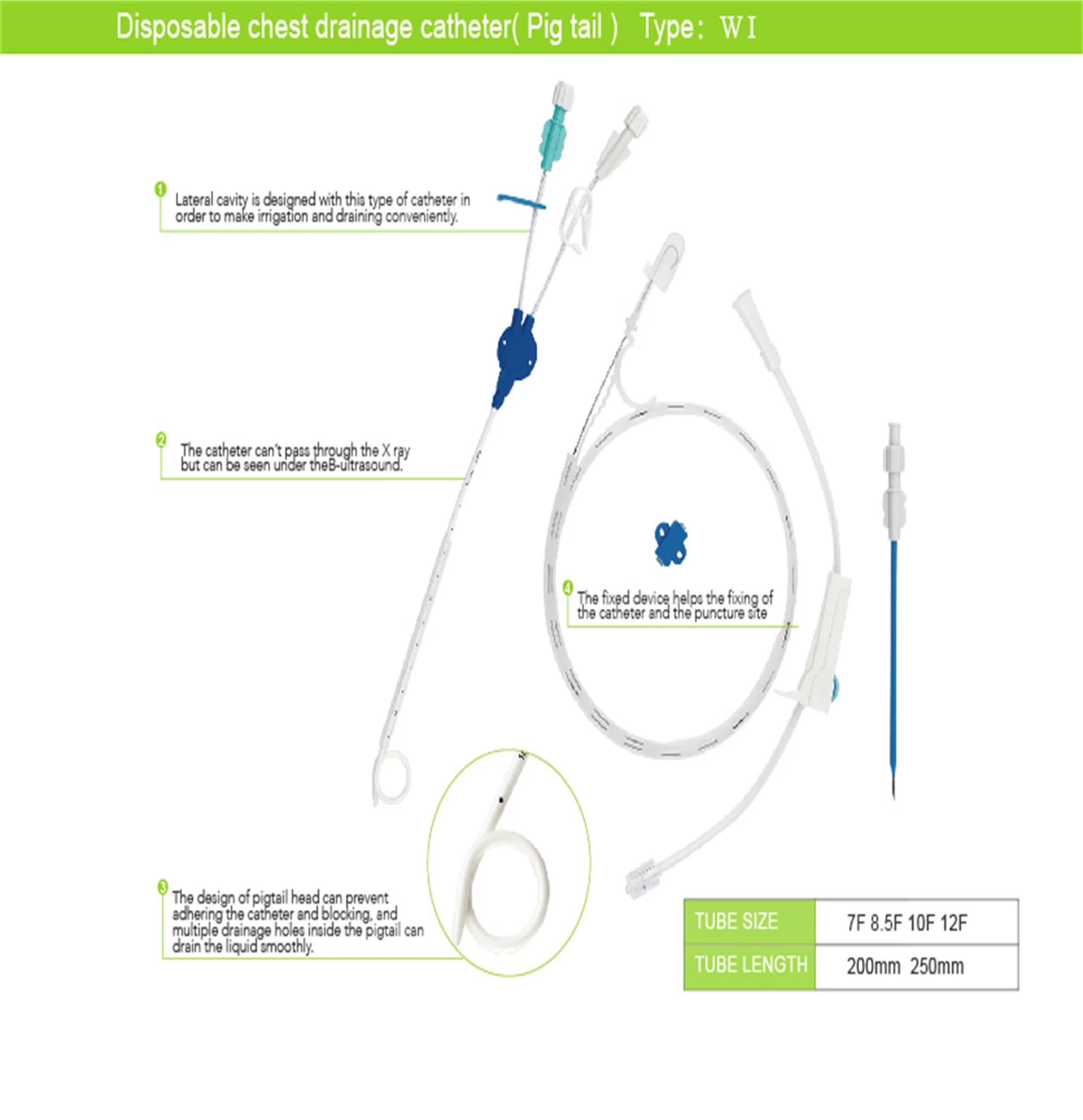  CE/ISO Pigtail Double Lumen Central Venous Catheter Kit Manufactures
