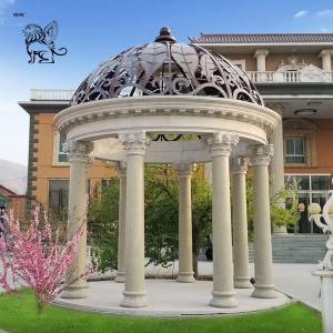  Large Marble Gazebo Roman Column Pavilion Natural Stone Hand Carved Decorative Outdoor Manufactures