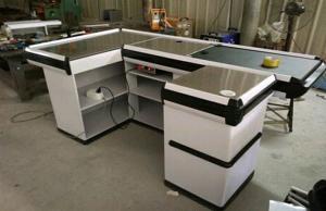  Custom Stainless Steel Table Surface Supermarket Electric Cash Counter Manufactures