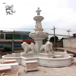  Marble Lion Water Fountain Statue Large Garden Fountain Outdoor Decoration Manufactures