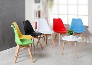  Ergonomic Wooden Legs PU Dining Chair Manufactures