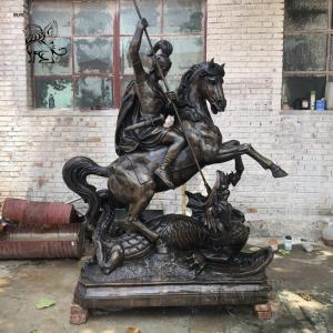  St. George Slaying The Dragon Statue Bronze Metal Craft Life Size Religious Custom Manufactures